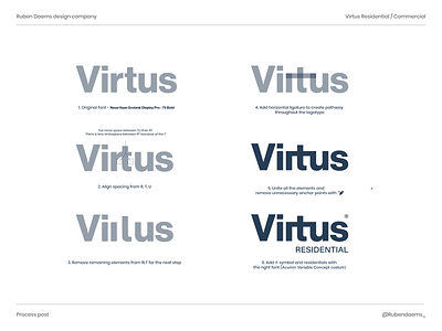 Virtus logotype process agency branding commercial company commercial logo graphic identity illustrator logo logos logotype logotype design process process post residential company residential logo residentials