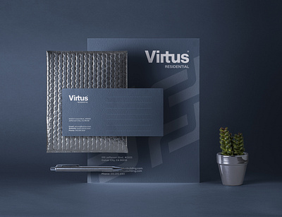 Virtus Residential / Commercial Company brand identity branding designer identity logo design logotype stationary design typedesign
