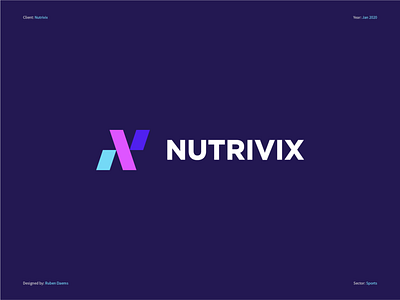 Nutrivix Sports Nutrition - Logo Design brand branding design designer fitness products fitnesscompany gym gym logo identity ingredients logo mark nutrition sporting sports branding symbol