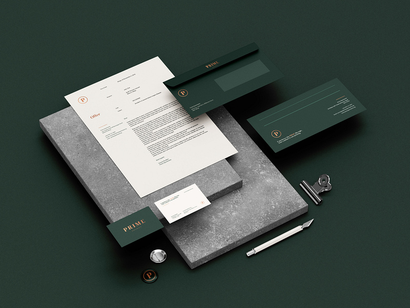 Prime Apartments - Stationery Mockup by Ruben Daems on Dribbble