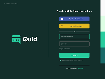 Quid Chat App - Logo Design v2 apple store brand brand app brand identity designer branding chat app chat logo design designer identity login screen logo mark signup