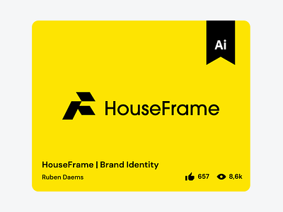 HouseFrame | Brand Identity - Behance feature behance feature construction feature house illustrator illustrator feature logo design