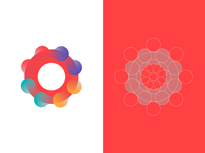 Logo design/Grid brand branding color designer gradiant graphic icon illustrator logo mark