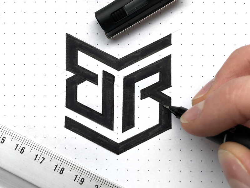 Double B Logo Sketch by Ruben Daems (.com) on Dribbble