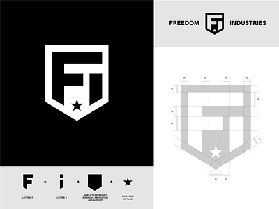 Logo design - Freedom Industries v2 brand branding business concept design designer designing graphic grid icon identity illustration illustrator logo logodesigner logos mark minimal monogram symbol