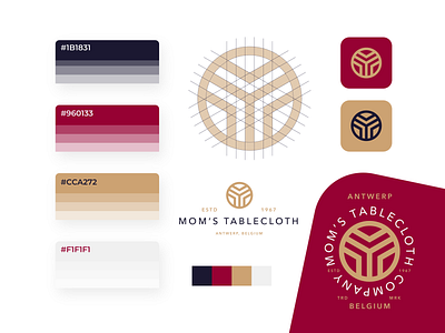 Brand identity Design brand brand identity branding color colorpalette concept design designer fun graphic grid icon identity logo mark mom moms table tablecloth