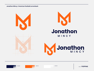 Jonathon Mincy - Logo Design american american football brand chicago chicago bears color concept cornerback design designer graphic identity jonathon mark mincy national nfl personal brand sport sports logo