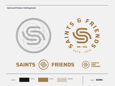 Saints and Friends - Clothing Brand brand branding church color scheme design designer digital media emblem friend friends futuristic grid horizontal lockup logo logo designer logo mark pentecostal saint saints