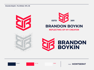 Brandon Boykin - Logo Design brand branding brandon boykin color concept corner back design designer designing graphic identity logo mark montserrat nfl cb nlf pro athlete pro nlf talk talk show