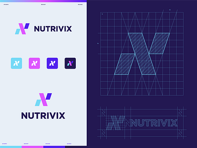 Nutrivix brand identity | Sports nutrition company branding company design sports branding sports design sports logo sportsnutrition