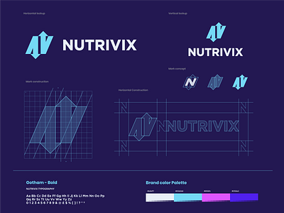 Nutrivix brand identity | Sports nutrition company athlete athletic design fitness fitness logo gym logo movement n logo nutrition sports branding sports logo sports nutrition sportswear