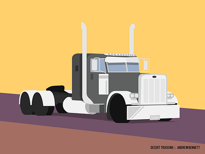 Desert Trucking art direction desert illustration semi truck