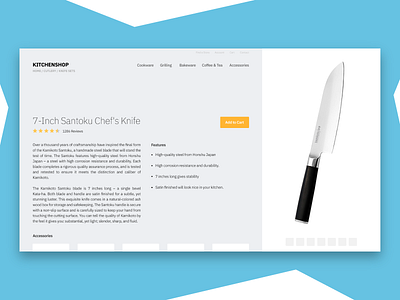 Kitchen Shop Experimental Layout clean kitchen knife layout minimal website