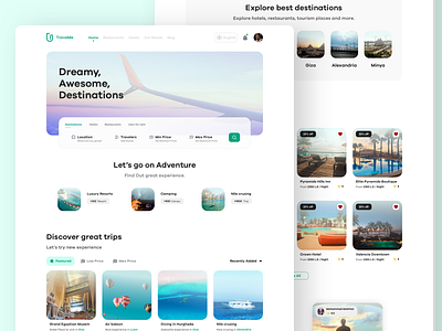 TraveMe Travel Agency Website clean design interface minimal travel ui ux website