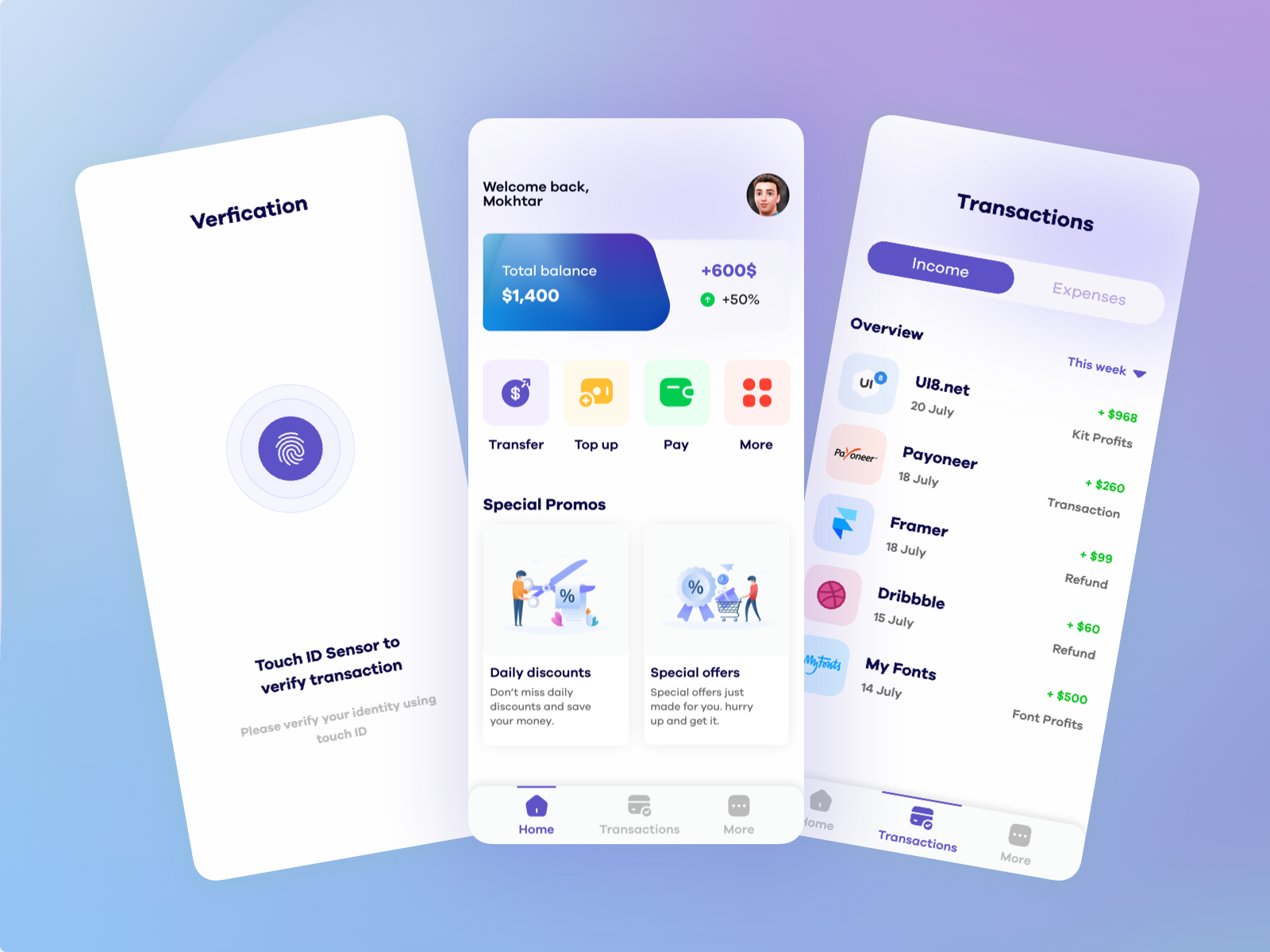 Finance App by Mohammed Mokhtar on Dribbble