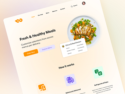 Healthy Food Restaurant Website app clean design fod app food food website health healthy minimal photo ui