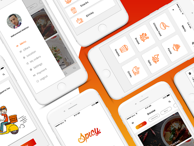 Spicy food delivery app app clean delivery food ios minimal spicy ui