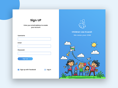 Sign up Page For Children Law Website children clean law sign signup trend ui up ux