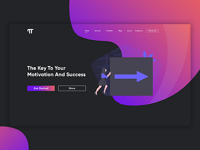 Landing Page For Agency agency dark design illustration landing typogaphy ui ux web web design