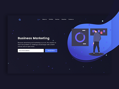 Business Marketing Landpage app clean dark app design illustration landing marketing agency ui ux website