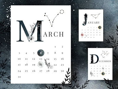 2019 Moon Calendar 2019 astrology calendar constellations dark theme freebie freebies moon zodiac