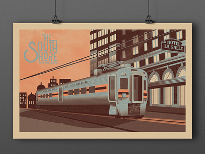 South Shore Poster illustration indiana poster poster art poster design screen print south bend train
