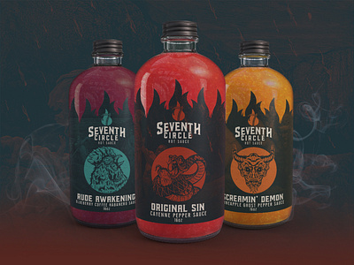 Seventh Circle Hot Sauce - Packaging Design