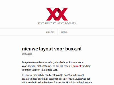 new layout for buxx.nl buxx.nl layout typography webdesign website xx