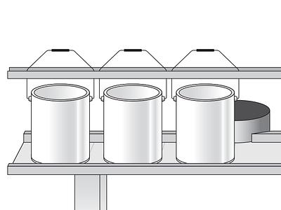 Illustration for a label machine illustration industrial