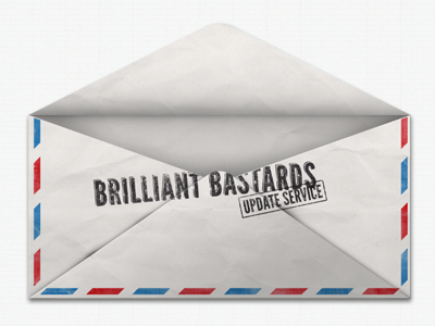 Brilliant Bastards Update Service Envelope envelope paper stamp texture