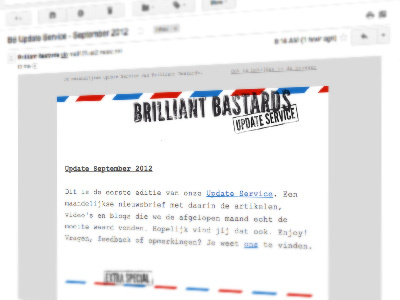 Update Service brilliantbastards email newsletter stamp