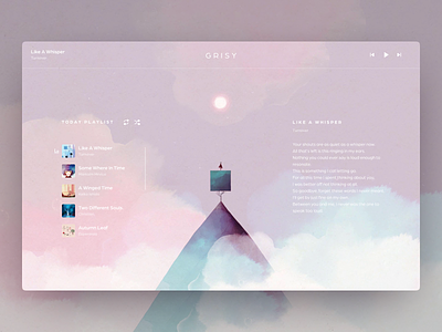 GRISY - Personalization Music Player gris music music player player ui uiux webdesign