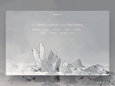 GRISY - Personalization Music Player aftereffects animated animation interactdesign interaction music player ui uiux webdesign