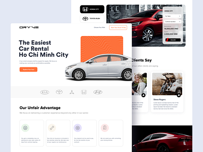 DRYVE CAR RENTAL car car rental hero uiux webdesign
