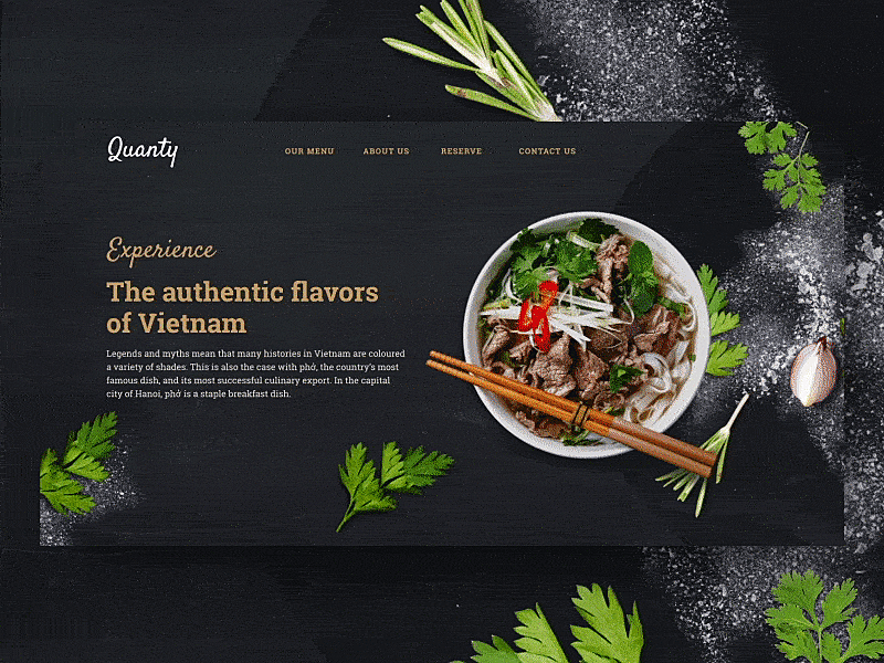 PHO:: Traditional Vietnam taste animated carousel food hero logo pho restaurant slider uiux web webdesign