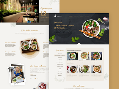 PHOBEN RESTAURANT Website food menu noodle pho restaurant vietnam webdesign