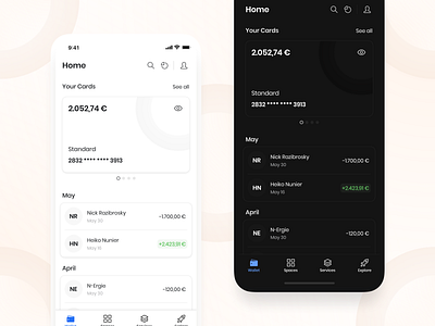 Banking App | Light and Dark Mode