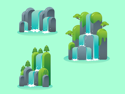 Flat illustration copy practice fall figma flat green illustration mountain tree