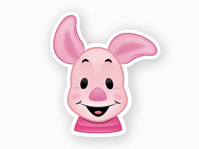 Piglet Emoji character disney emoji fan art graphic design illustration illustrator piglet pink vector wacom