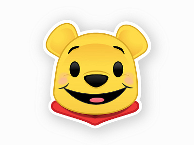 Pooh Bear Emoji bear character cute disney emoji fan art illustration illustrator pooh bear vector yellow