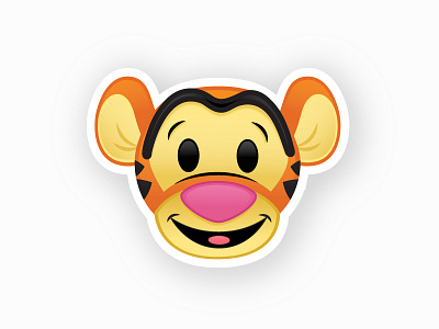 Tigger Emoji character disney emoji illustration illustrator project student project tigger vector