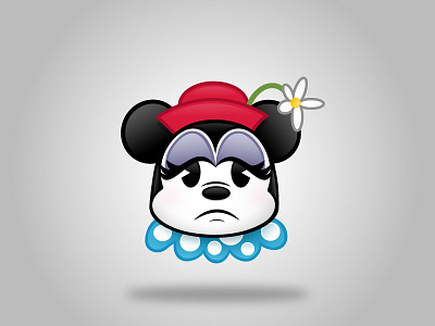 Vintage Minnie Emoji (Sad) avatar emotion expression fan art icon illustration minnie practice sad vector