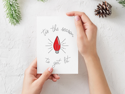 Lit Holidays Post Card holiday illustrations lettering mockup original postcard quirky typography