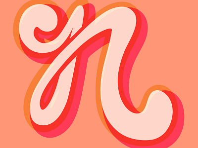 N for... alphabet branding color color theory cursive graphic design handlettering illustration illustrator lettering original vector