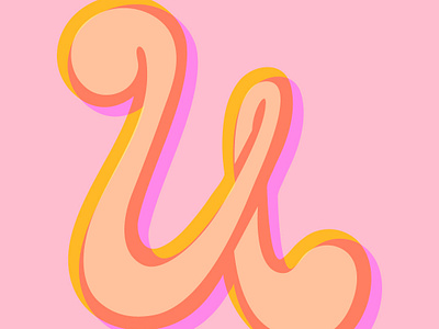 U for... alphabet color theory cursive graphic design illustration lettering original typography u vector