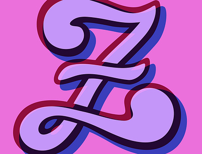 Z for... alphabet color theory cursive graphic design illustration illustrator lettering original typography vector