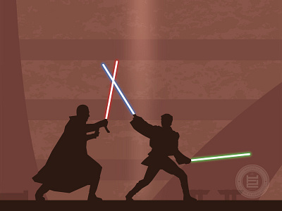 Star Wars | Attack of the Clones flat graphic design illustrator lightsaber poster star wars vector