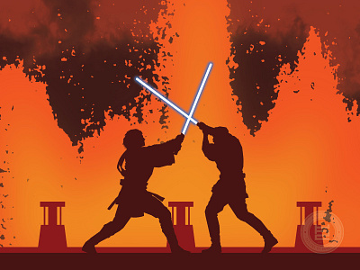 Star Wars | Revenge of the Sith flat graphic design illustrator lightsaber poster star wars vector