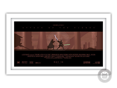 Star Wars | Attack of the Clones flat graphic design illustrator lightsaber poster star wars vector