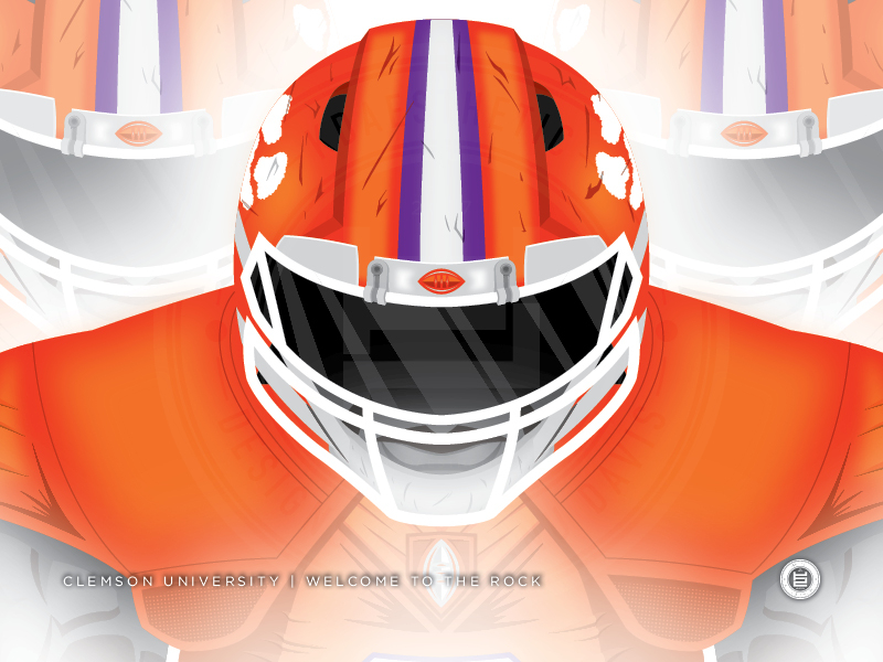WELCOME Series - Clemson graphic design college football sports poster flat illustrator vector football